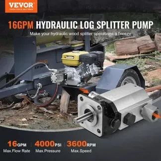 VEVOR Hydraulischer Holzspalter-Pumpensatz, 60,6 L/min, 2-stufige 276 bar Aluminium-Hydraulik-Zahnradpumpe, mit Ventil 2,54 cm Einlass 1,27 cm NPT Auslass 3600 U/min, für kleine Motormontage Holzspalter VEVOR Hydraulischer Holzspalter-Pumpensatz, 60,6 L/min, 2-stufige 276 bar Aluminium-Hydraulik-Zahnradpumpe, mit Ventil 2,54 cm Einlass 1,27 cm NPT Auslass 3600 U/min, für kleine Motormontage Holzspalter