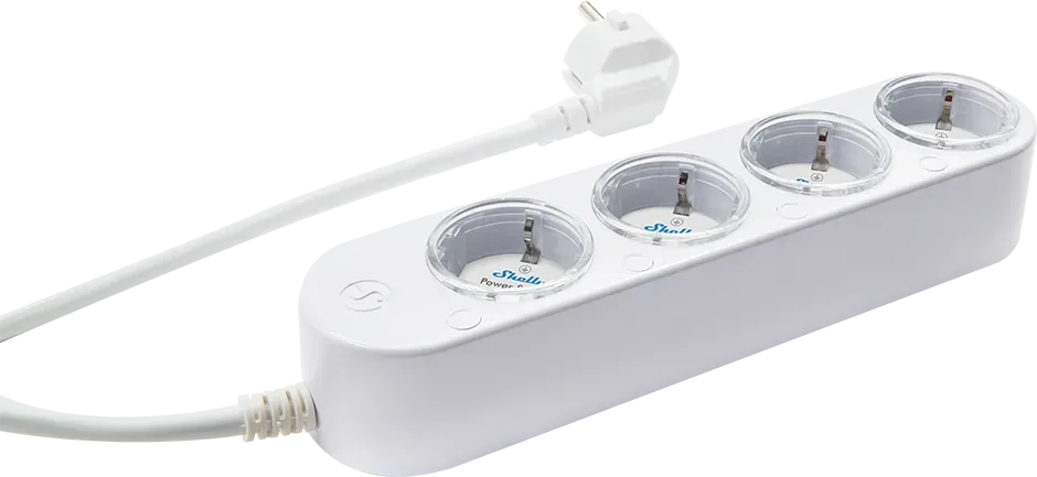 Shelly · Plug & Play "Power Strip 4 Gen4" · Smarte Steckdosenleiste · 4x 12A · Messfunktion · WLAN · Zigbee · Matter · BT · weiß – Bild 2