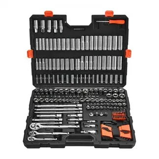 VEVOR Steckschlüsselsatz 225-tlg. 9,53/6,4/12,7 mm Antriebssteckschlüsselsatz Ratschensatz, SAE und metrisch, tief und flach, mit Bits Zubehör Tragkoffer, CR-V-Legierungsstahl, für Reparatur VEVOR Steckschlüsselsatz 225-tlg. 9,53/6,4/12,7 mm Antriebssteckschlüsselsatz Ratschensatz, SAE und metrisch, tief und flach, mit Bits Zubehör Tragkoffer, CR-V-Legierungsstahl, für Reparatur