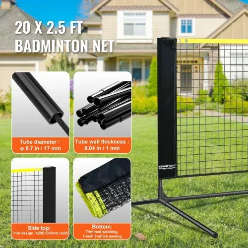 VEVOR 606cm Badminton Netz Set Outdoor Volleyball Pickleball Tennis Netz Tragbar – Bild 3