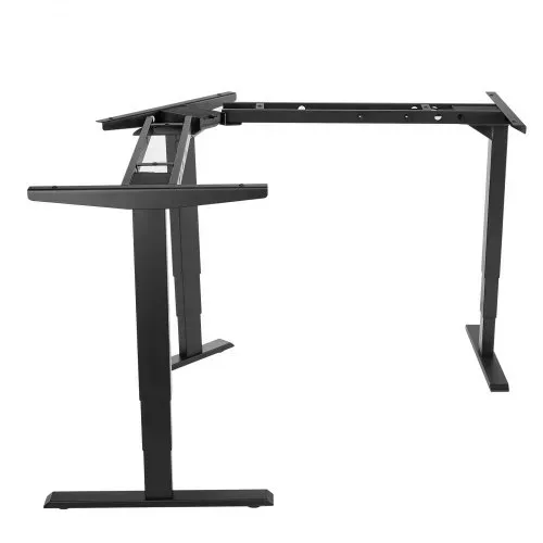 VEVOR Höhenverstellbarer Schreibtisch Gestell L-Form, Winkelverstellbares Tischgestell bis 125kg, 3 Stufige Tischbeine mit 3 Motoren Speicherfunktion Höhenanzeige Kollisionschutz USB für Büro, Schwarz – Bild 10