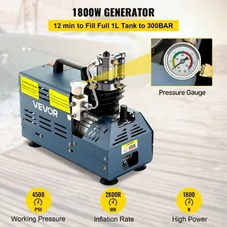 VEVOR Hochdruckkompressor, 300 Bar, Luftgewehrkompressor 1800 W, 220 V, automatischer Druckentlastung, geeignet für Paintball-Luftgewehre, PCP-Gewehre und Tauchflaschen VEVOR Hochdruckkompressor, 300 Bar, Luftgewehrkompressor 1800 W, 220 V, automatischer Druckentlastung, geeignet für Paintball-Luftgewehre, PCP-Gewehre und Tauchflaschen
