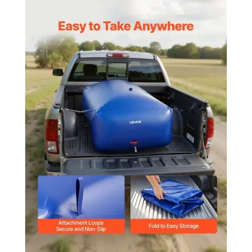 VEVOR Wasserspeicherblase, 1000 L PVC-Weichwasserbeutel, Wasserspeicherbehälter, auslaufsicherer & verschleißfester Wassertank für die Outdoor-Bewässerung von Wohnmobil, Camping, Notfall – Bild 5