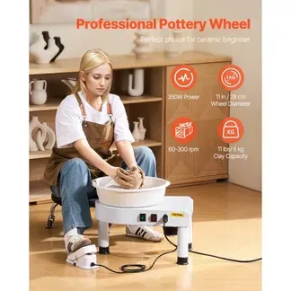 VEVOR Töpferscheibe 28 cm Keramik Rad Maschine Tonmaschine, Drehzahlregelung 60–300 U/min per Fußpedal Abnehmbares Becken Verstellbarer Hubfuß Komplettes Zubehör DIY-Projekte Weiß VEVOR Töpferscheibe 28 cm Keramik Rad Maschine Tonmaschine, Drehzahlregelung 60–300 U/min per Fußpedal Abnehmbares Becken Verstellbarer Hubfuß Komplettes Zubehör DIY-Projekte Weiß