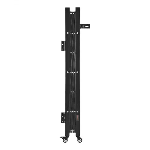 VEVOR Sicherheitstor (Einzel) abschließbares klappbares Scherentor mit 360°-Lenkrollen, einziehbare Stahltore Outdoor, für Eingangssicherheit Garage Lager, Falttor 110 x 131 cm (B x H) schwarz – Bild 9