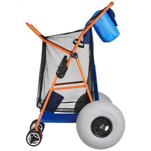 VEVOR Strandwagen mit Ballonreifen (12 Zoll), Faltbarer Strandtrolley mit Isoliertasche & Schirmhalter, Handwagen (75 kg Belastbar) für bis zu 4 Strandstühle, Strandkarre Ideal für Camping und Angeln – Bild 10