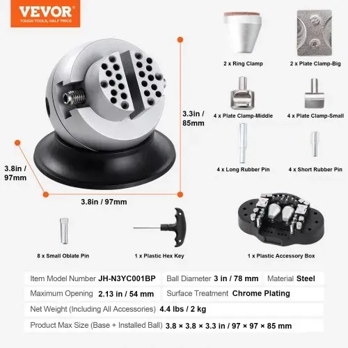 VEVOR Kugelschraubstock Gravur Einstellwerkzeug Schmuck Aufsätze Juwelier – Bild 6