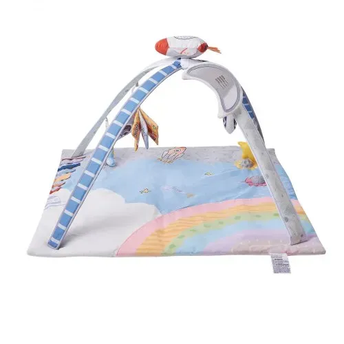 VEVOR Spielmatte 89x89x48cm, Erlebnisdecke mit 6 sensorischen Spielzeugen, leuchtendem Musikraketenspielzeug, für Kinder im Alter von 0–18 Monaten, zur Entwicklung sensorischer & motorischer Fähigkeit – Bild 8