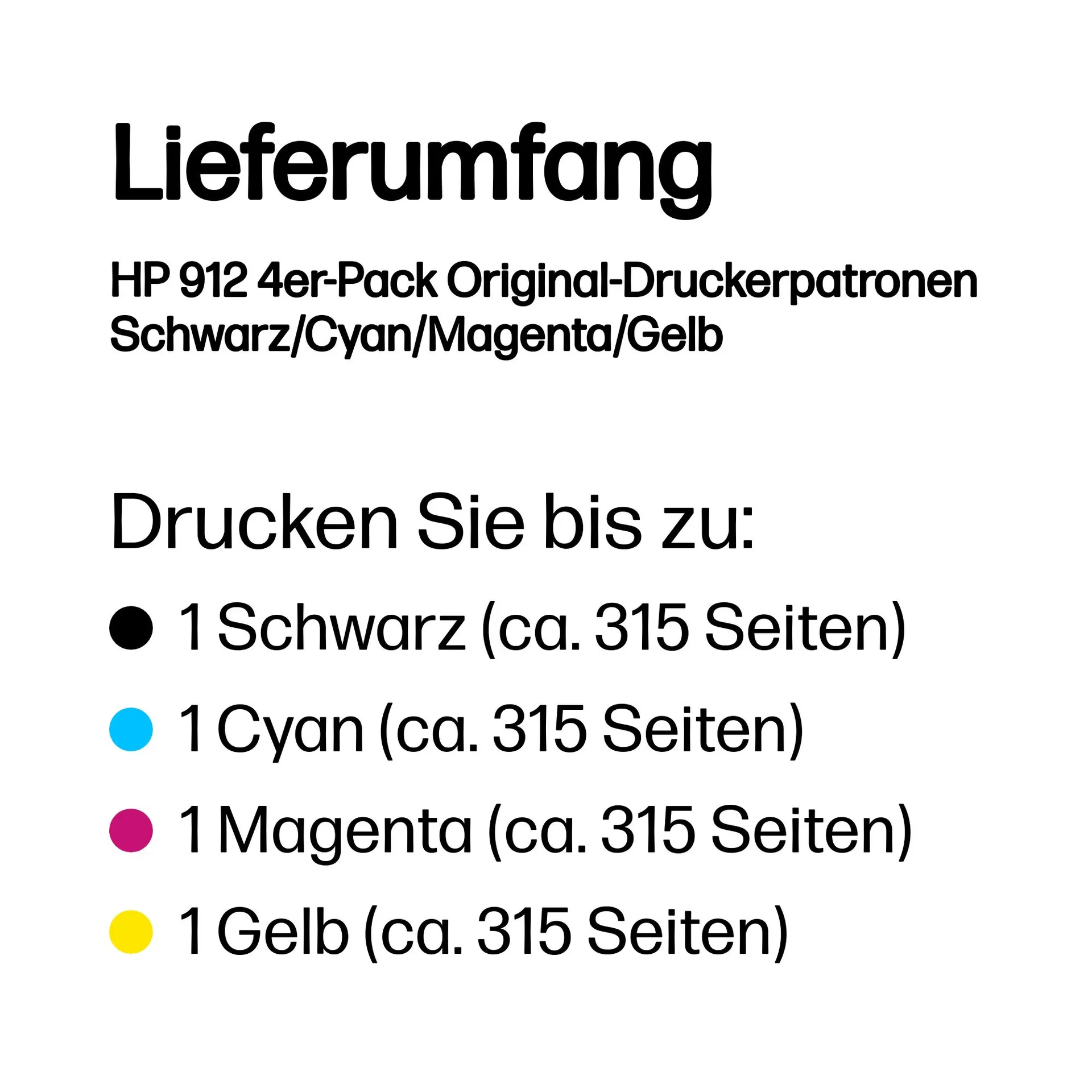 HP 912 4er-Pack Original-Druckerpatronen Schwarz/Cyan/Magenta/Gelb – Bild 3