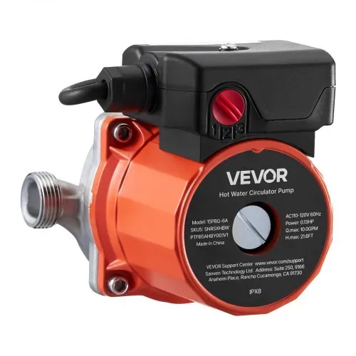 VEVOR Umwälzpumpe, 38 LPM, Umwälzpumpensystem mit sofortiger Zirkulation, 3-Gang-Steuerung, 100 W, AC 220–240 V, G3/4 Zoll auf G1/2 Zoll Adapter, Edelstahlkopf, für Warmwasserbereitersystem – Bild 9