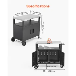 VEVOR Outdoor-Grillwagen mit Aufbewahrungsschrank, 92 cm Grilltisch mit Edelstahlplatte, Griff, Rollen und Flaschenöffner, Küchenwagen & Servierwagen für Terrasse, Garten, Bar und BBQ-Bereich VEVOR Outdoor-Grillwagen mit Aufbewahrungsschrank, 92 cm Grilltisch mit Edelstahlplatte, Griff, Rollen und Flaschenöffner, Küchenwagen & Servierwagen für Terrasse, Garten, Bar und BBQ-Bereich