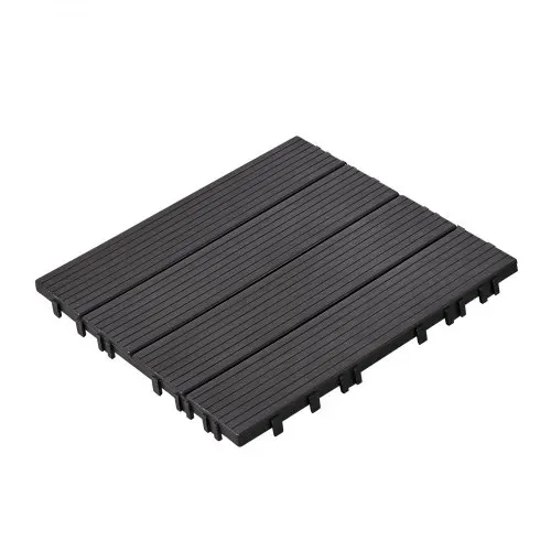 VEVOR Terrassenfliesen, 36er-Set, Balkonfliesen 30 x 30 cm, Klickfliesen, wasserdichter Kunststoff-Bodenbelag für den Außenbereich, Terrassenbodenbelag für Veranda, Pool, Balkon, Hinterhof, Dunkelgrau – Bild 10
