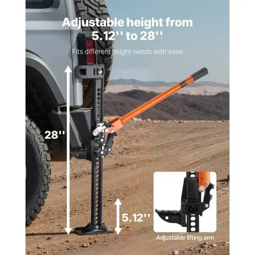 VEVOR Farm Wagenheber Offroad High Lift Farm Jack (3,18 t belastbar) Offroad-Nutzwagenheber, Stoßstangenheber Hochleistungshebebühnen mit 130,1–711,2 mm Hubbereich für Traktor Lkw SUV – Bild 2