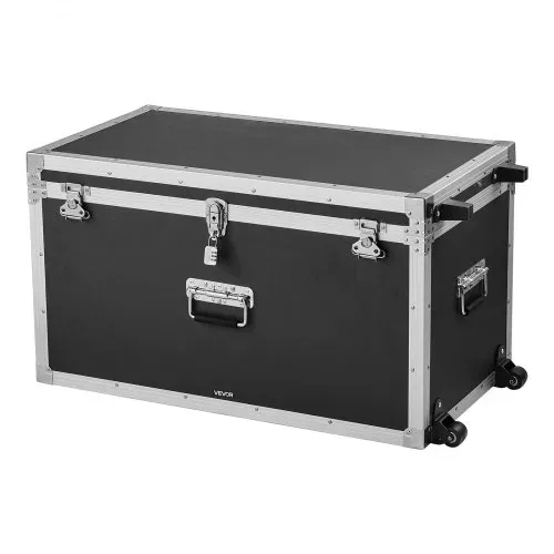 VEVOR 2 x Transportkoffer Aufbewahrungskoffer Aufbewahrungskiste Abschließbar, Große Aufbewahrungskiste (816 x 452 x 460 mm) mit Rollen & 3 Metallgriffen, Transportruhe mit Deckeln für Wohnung Schwarz – Bild 10