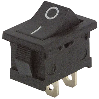 Mini-Wippenschalter McPower, 2-polig, 250V/3A, Stellungen: EIN/AUS Mini-Wippenschalter McPower, 2-polig, 250V/3A, Stellungen: EIN/AUS