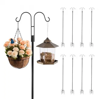 VEVOR Schäferhaken 8er-Pack, Hirtenhaken 2345 mm, Garten Doppelhaken Laternenstab, 1,9 cm dicke Gartenhaken zum Aufhängen von Kolibri-Futterspendern, Pflanzenkörben, Solarlaternen, Windspielen VEVOR Schäferhaken 8er-Pack, Hirtenhaken 2345 mm, Garten Doppelhaken Laternenstab, 1,9 cm dicke Gartenhaken zum Aufhängen von Kolibri-Futterspendern, Pflanzenkörben, Solarlaternen, Windspielen