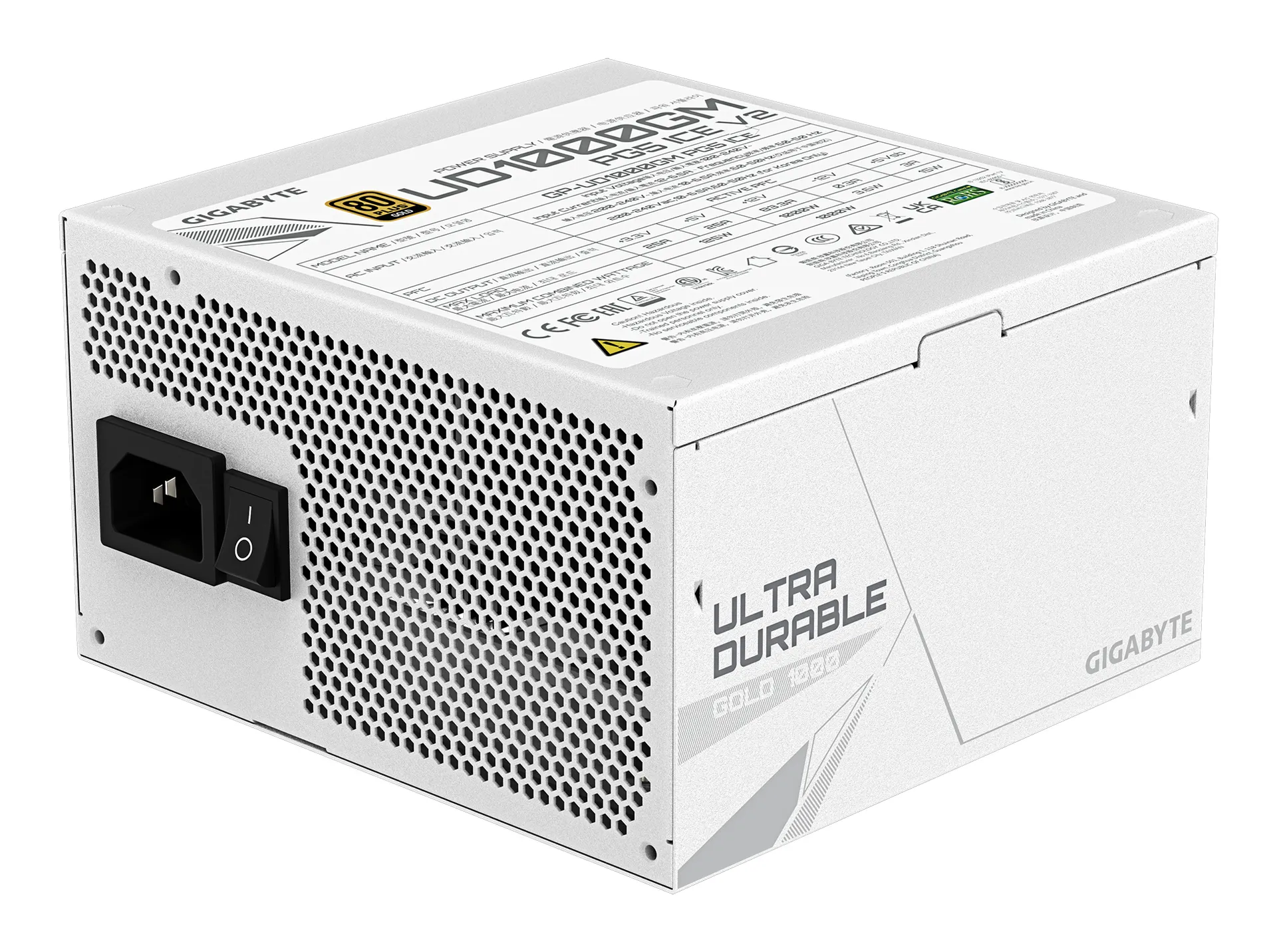 GIGABYTE UD1000GM PG5 V2 ICE Netzteil – PCIe Gen 5.1, 80 PLUS Gold, Vollmodulares Design, 120-mm-Lüfter, ATX 3.1-kompatibel, EU-Stecker – Bild 5