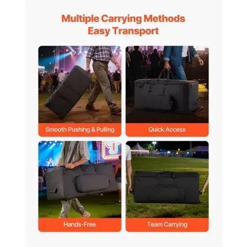 VEVOR Schlagzeugtasche, Drummer Hardware Bag, 1010x510x440 mm, mit 6 herausnehmbaren Trennwänden, Rollen & 3 Außentaschen, wasserabweisend & gepolstert, sicherer Transport von Equipment & Instrumente – Bild 4
