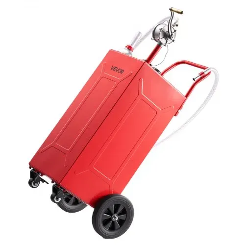 VEVOR 113,6L Kraftstofftrolley Mobile Tankanlage mit Manueller Pumpe Rot, Tragbarer Kraftstoffbehälter für Auto Rasenmäher Boot, Mit 4 Rollen & Ölstandsanzeige, Für Benzin & Diesel, Kohlenstoffstahl – Bild 10