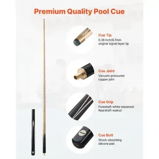 VEVOR Snookerqueue Billardqueue (1447,8 mm / 540 g) mit Verlängerungsstange & Lederspitze & Holzkoffer, Billardstock geeignet für professionellen Billardtisch, Bar, Zuhause, Büro VEVOR Snookerqueue Billardqueue (1447,8 mm / 540 g) mit Verlängerungsstange & Lederspitze & Holzkoffer, Billardstock geeignet für professionellen Billardtisch, Bar, Zuhause, Büro