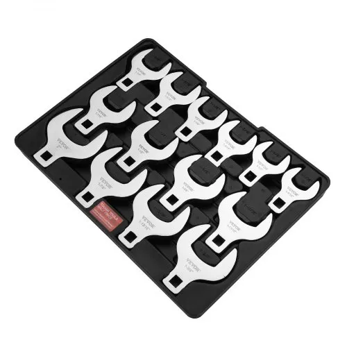 VEVOR Crowfoot-Schlüsselsatz, 1/2-Zoll-Antrieb, 14-teilig, SAE (1-1/16 Zoll – 2 Zoll), Crowfoot-Schlüsselsatz mit Ablagefach, 40CR-Material mit Lasergravierter Größenangabe, für Mechanische Wartung VEVOR Crowfoot-Schlüsselsatz, 1/2-Zoll-Antrieb, 14-teilig, SAE (1-1/16 Zoll – 2 Zoll), Crowfoot-Schlüsselsatz mit Ablagefach, 40CR-Material mit Lasergravierter Größenangabe, für Mechanische Wartung