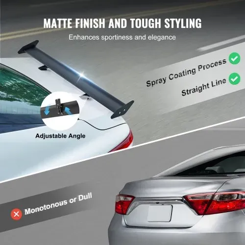 VEVOR GT Wing Autospoiler, 110 cm Universalspoiler mit Einzeldeck, verstellbares leichtes Aluminium, Auto-Heckspoilerflügel, Rennspoiler BGW/JDM Drift Schwarz – Bild 3