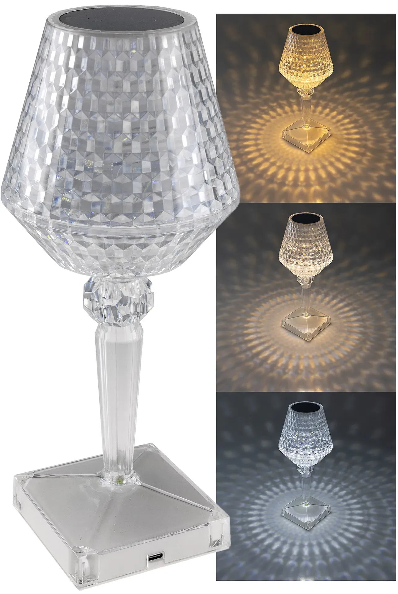 LED Akku-Tischleuchte “Foco Guapa” Li-Akku, Weiß & Warmweiß, ØxH 11x26cm LED Akku-Tischleuchte “Foco Guapa” Li-Akku, Weiß & Warmweiß, ØxH 11x26cm