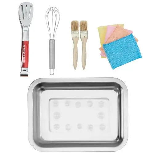 VEVOR Rundes Waffeleisen Waffel 1300 W, Kontaktgrill Belgische Waffeleisen 4 Stk. Edelstahl Waffeln Automat inkl. Lebensmittelclip & Bürsten & Verbrühungssicherer Griff, für Cafés, Restaurant usw. – Bild 8