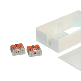 Shelly Zubehör / Gehäuse für Shelly PLUS-Serie mit geschlossenem Deckel, inkl. 2 x WAGO 221-413 Shelly Zubehör / Gehäuse für Shelly PLUS-Serie mit geschlossenem Deckel, inkl. 2 x WAGO 221-413