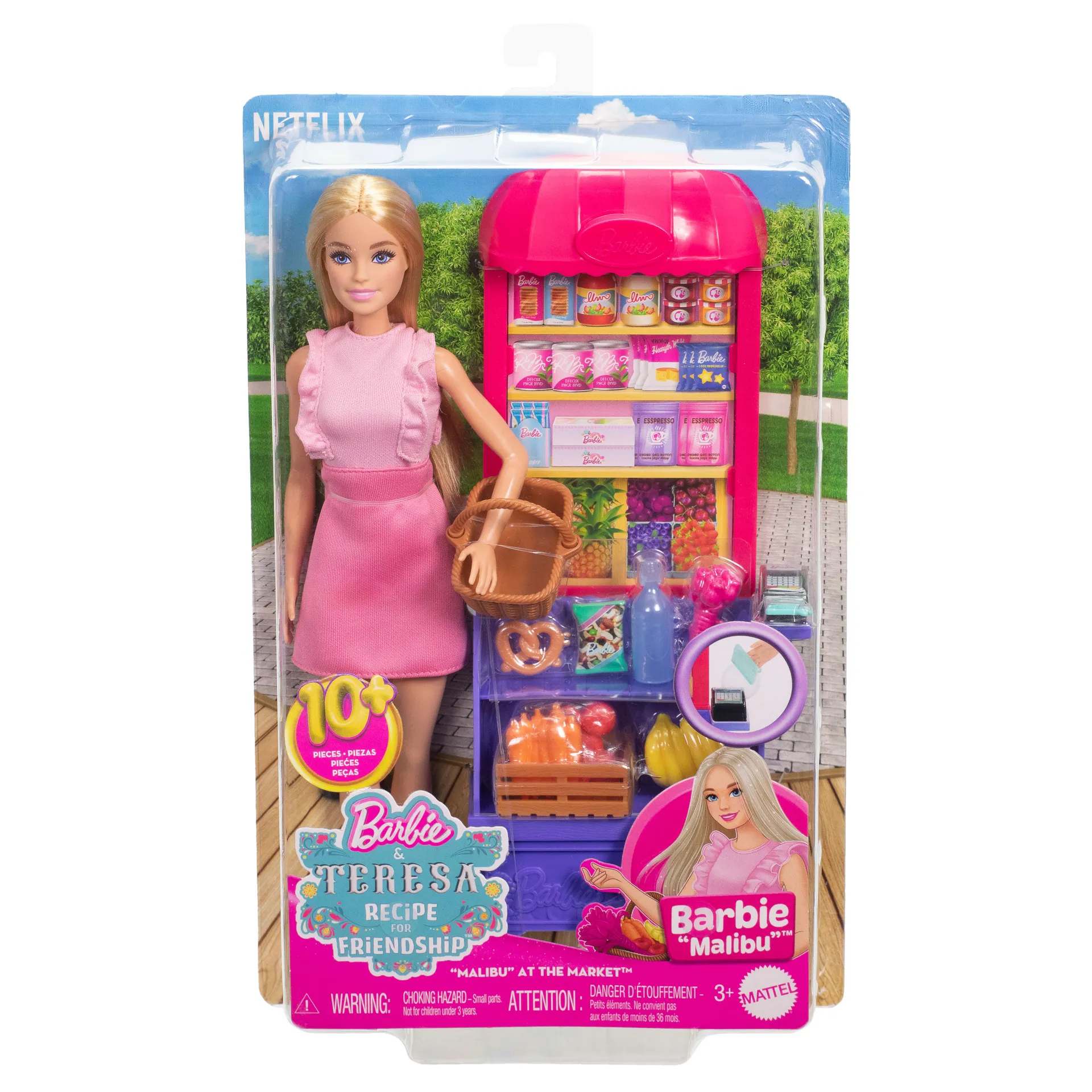 Barbie und Teresa Rezept für Freundschaft Malibu auf dem Markt Puppen- und Spielset mit 11 Zubehörteilen – Bild 7