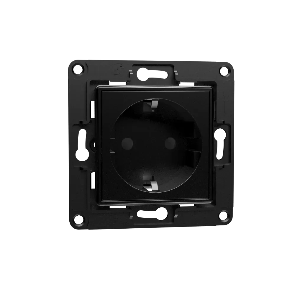 Shelly · Unterputz Zubehör · „Wall Socket EU“ · Wandsteckdose · Schwarz Shelly · Unterputz Zubehör · „Wall Socket EU“ · Wandsteckdose · Schwarz