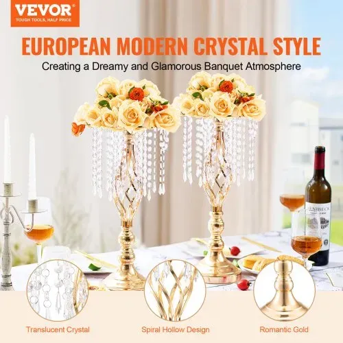 VEVOR 12 STK 49 cm hoher Blumenständer aus Kristallglas für Hochzeiten, Metallvase für Hochzeitsmittelstücke, goldene Blumenhalter, Blumenständer für Tische, Hochzeitsessen, Partys, Zeremonien, Geburtstagsveranstaltungen VEVOR 12 STK 49 cm hoher Blumenständer aus Kristallglas für Hochzeiten, Metallvase für Hochzeitsmittelstücke, goldene Blumenhalter, Blumenständer für Tische, Hochzeitsessen, Partys, Zeremonien, Geburtstagsveranstaltungen