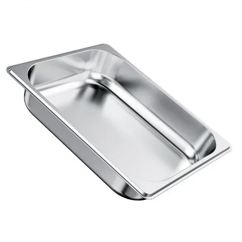 VEVOR Gastronormbehälter Hotelpfanne (1/2-Größe) 4 Stk. 3,8 L, wiederverwendbare Behälter (63,5 mm tief), rostfreie Catering-Aufbewahrung, Panierschale Speisebehälter für Party Restaurant Buffet – Bild 10
