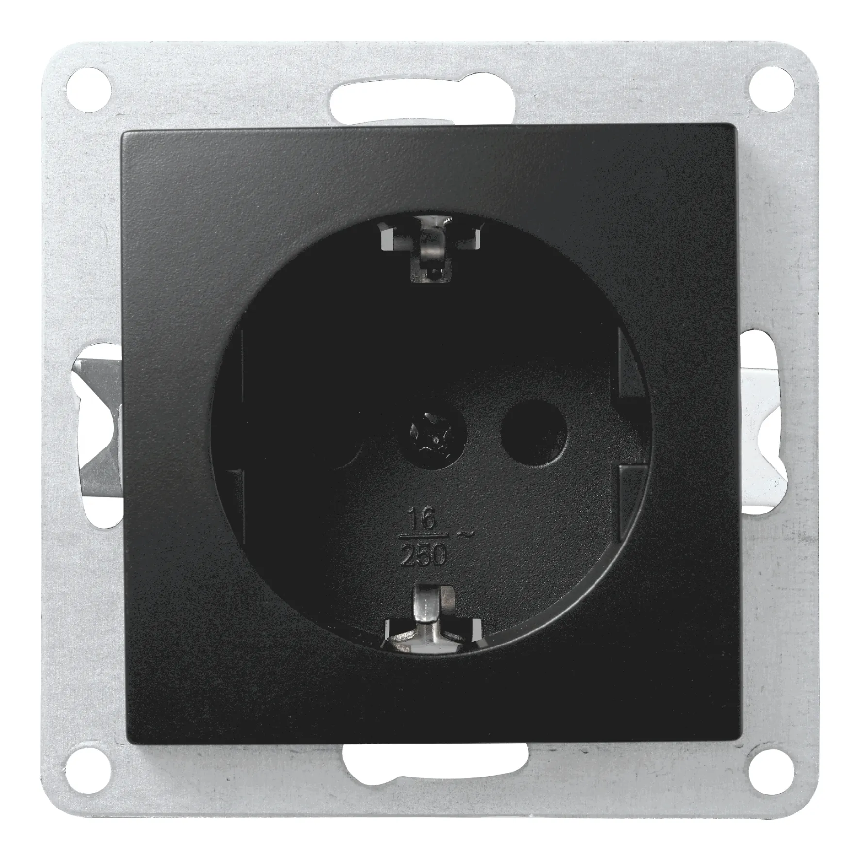 Schutzkontakt-Steckdose McPower “Flair“ 250V~/16A, UP Einsteckschutz, matt schwarz Schutzkontakt-Steckdose McPower “Flair“ 250V~/16A, UP Einsteckschutz, matt schwarz