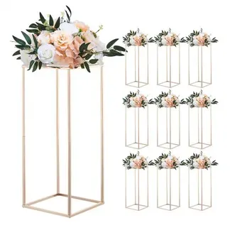 VEVOR Hochzeitsblumenständer 250x250x600mm, 10er-Pack Blumenhocker, Blumenständer mit Acrylablage, goldener rechteckiger Pflanzenhocker für Hochzeiten, Partys, Geburtstage, Tischdekorationsständer VEVOR Hochzeitsblumenständer 250x250x600mm, 10er-Pack Blumenhocker, Blumenständer mit Acrylablage, goldener rechteckiger Pflanzenhocker für Hochzeiten, Partys, Geburtstage, Tischdekorationsständer