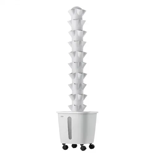 VEVOR Hydroponik-Turm, 50 Pods, Hydrotower 10 Ebenen, Hydroponik-Anbausystem-Set mit App-Steuerung, Rädern, 20-L-Wassertank & Pumpe, Hydroponic Tower für Kräuter, Obst & Gemüse im Innenbereich – Bild 8