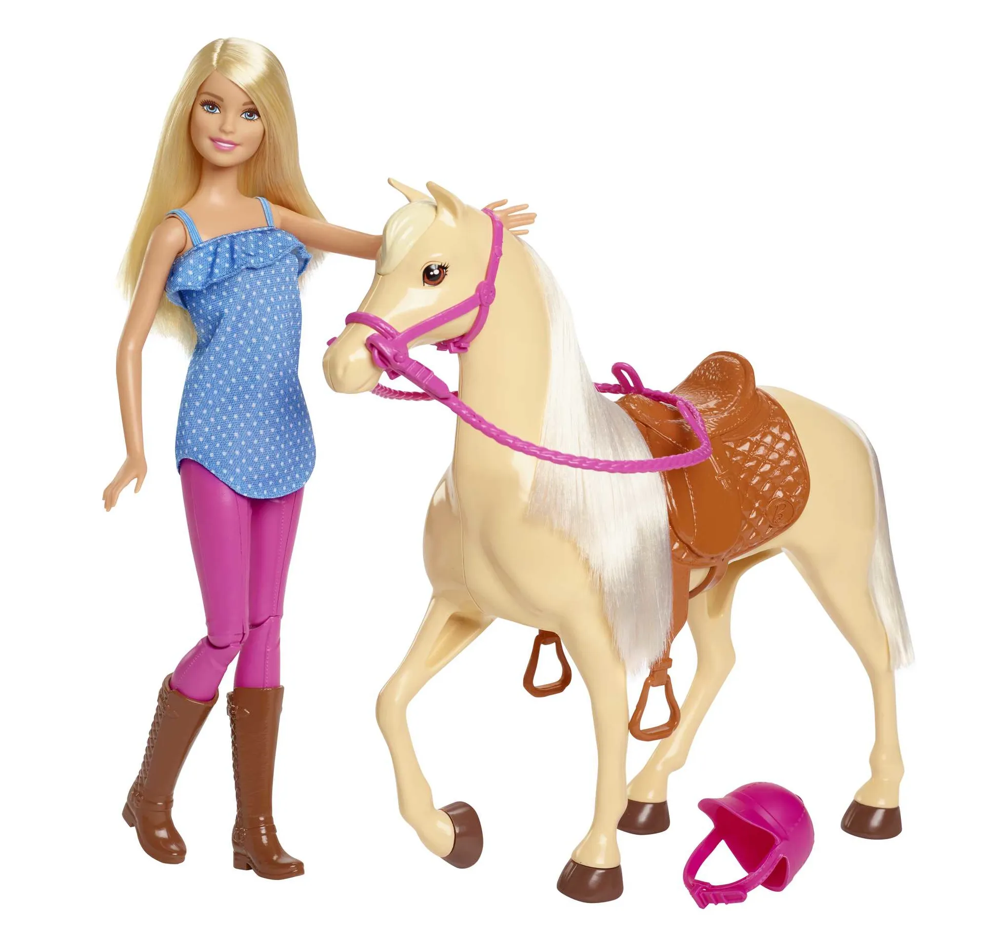 Barbie Pferd mit Puppe (blond), Anziehpuppe, Modepuppe, Pferde Spielzeug Barbie Pferd mit Puppe (blond), Anziehpuppe, Modepuppe, Pferde Spielzeug