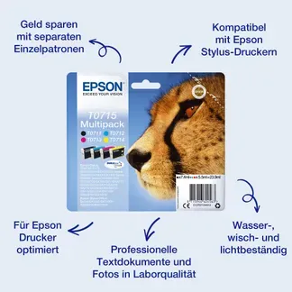 Epson Singlepack Cyan T0712 DURABrite Ultra Ink Epson Singlepack Cyan T0712 DURABrite Ultra Ink