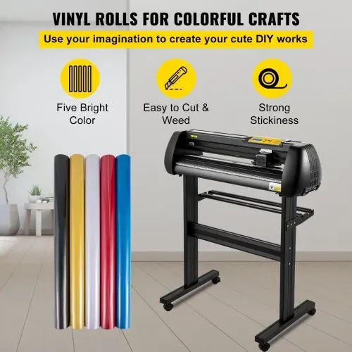 VEVOR Vinyl Schneidemaschine Schneideplotter 720 mm SignMaster Bodenständer, Plottermaschine Schnittgeschwindigkeit 10–800 mm / s, Schnittkraft 10-500 g, Schrittmotor, fünf Vinylrollen, 16 MB, 13,5 kg – Bild 5