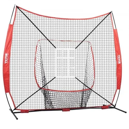 VEVOR 244 x 106 x 211 cm Baseball-Softball-Übungsnetz, Baseball-Trainingsnetz, Schlagen, Fangen, Pitchen, Backstop-Baseballausrüstung mit Bogenrahmen, Tragetasche, Schlagzone, Ball, Ballsammler – Bild 8