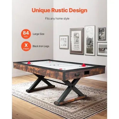 VEVOR Air Hockey Tisch (214 cm) mit 2 Pushern & 2 Pucks & elektronischem Punktezähler & X-förmigen Beinen, luftbetriebener Hockey-Spieltisch für Familienspielzimmer Partys Familientreffen Büro VEVOR Air Hockey Tisch (214 cm) mit 2 Pushern & 2 Pucks & elektronischem Punktezähler & X-förmigen Beinen, luftbetriebener Hockey-Spieltisch für Familienspielzimmer Partys Familientreffen Büro