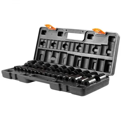 VEVOR Schlag-Steckschlüsselsatz 1/2 Zoll, 26-teilig, Schlag-Steckschlüssel, flache Stecknüsse, 6-Kant-Steckschlüssel, CR-V, 1/2 Zoll Antriebs-Steckschlüsselsatz Schlag metrisch 10-36 mm – Bild 9