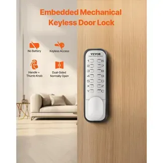 VEVOR mechanisches schlüsselloses Türschloss mit einseitiger Tastatur (14 Tasten), schlüsselloses Türschloss aus Edelstahl, Codeschloss für Haus, Büro, Außenzaun, Garage Hof Silber VEVOR mechanisches schlüsselloses Türschloss mit einseitiger Tastatur (14 Tasten), schlüsselloses Türschloss aus Edelstahl, Codeschloss für Haus, Büro, Außenzaun, Garage Hof Silber