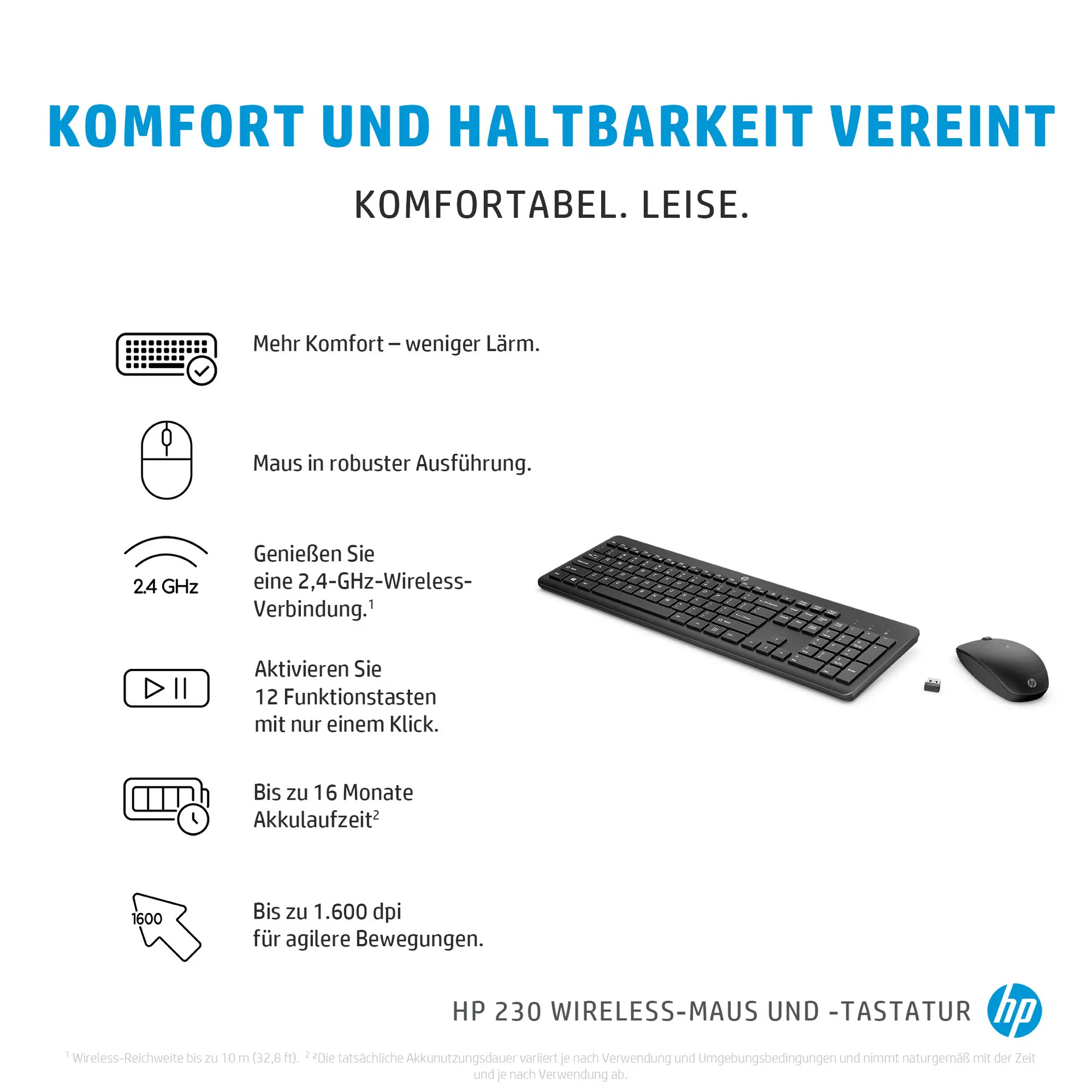 HP 230 Wireless-Maus und -Tastatur (kombiniert) – Bild 4