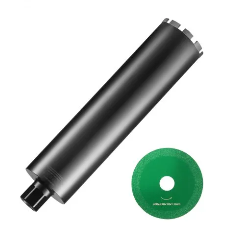 VEVOR Diamantbohrkrone Kernbohrer, 108 mm Nass-Diamant-Kernbohrer, 355 mm Bohrtiefe Betonkernbohrer mit Sägeblatt, 1-1/4 Zoll-7 Innengewinde, Laserschweißen, Diamant-Nasskernbohrer für Betonziegel VEVOR Diamantbohrkrone Kernbohrer, 108 mm Nass-Diamant-Kernbohrer, 355 mm Bohrtiefe Betonkernbohrer mit Sägeblatt, 1-1/4 Zoll-7 Innengewinde, Laserschweißen, Diamant-Nasskernbohrer für Betonziegel
