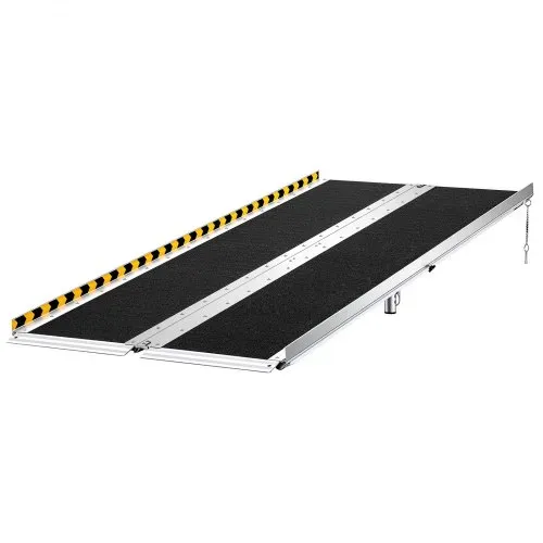 VEVOR Rollstuhlrampe Faltbar 1830x745mm, 362,9kg Belastbare Schwellenrampe mit Rutschfester Oberfläche & 110-210mm Verstellbaren Stützfüßen, Tragbare Auffahrrampe für Rollstuhl Türschwelle Bordsteine – Bild 9