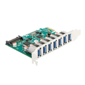 PCI Express x1 Karte zu 7 x extern USB 5 Gbps Typ-A Buchse, USB-Controller PCI Express x1 Karte zu 7 x extern USB 5 Gbps Typ-A Buchse, USB-Controller