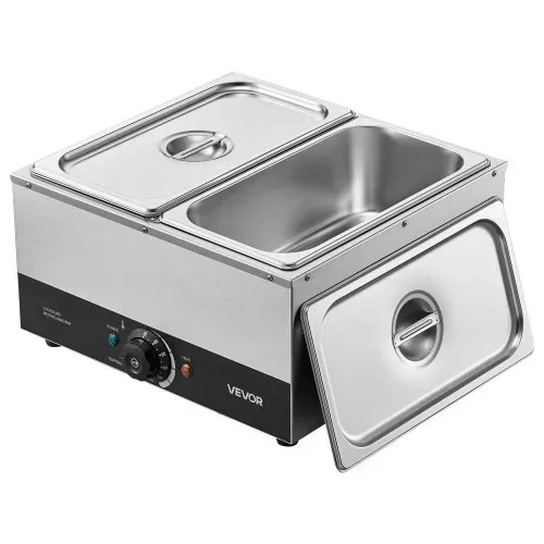 VEVOR Schokoladenschmelzmaschine 2 Abnehmbare Behälter Edelstahl 1,2 kW, für Bäckereien, Konditoreien und Restaurants, mit Temperaturregelung 30–85 ℃, Trockenlaufschutz, Schokoladentempiermaschine – Bild 10