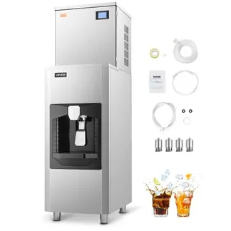 VEVOR gewerblicher Eisbereiter, 200 kg/Tag, großer Eisvorratsbehälter mit 80 kg & automatischer Eisausgabe (9 kg/min), selbstreinigende Eismaschine mit Touchscreen für Bar Café Restaurant VEVOR gewerblicher Eisbereiter, 200 kg/Tag, großer Eisvorratsbehälter mit 80 kg & automatischer Eisausgabe (9 kg/min), selbstreinigende Eismaschine mit Touchscreen für Bar Café Restaurant