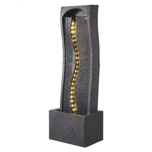 VEVOR Gartenbrunnen für draußen, 98 cm Höhe, moderner Wasserfall, mit LED-Beleuchtung und Pumpe, für Garten, Terrasse, Hinterhof, Heimdekoration, Außenbereich, Büro, Meditationsraum VEVOR Gartenbrunnen für draußen, 98 cm Höhe, moderner Wasserfall, mit LED-Beleuchtung und Pumpe, für Garten, Terrasse, Hinterhof, Heimdekoration, Außenbereich, Büro, Meditationsraum